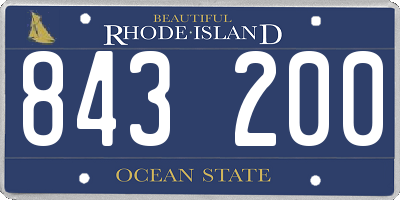 RI license plate 843200