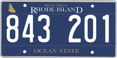 RI license plate 843201