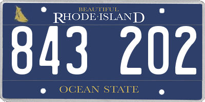 RI license plate 843202