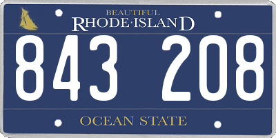 RI license plate 843208