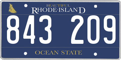 RI license plate 843209