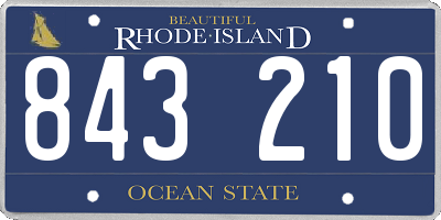 RI license plate 843210