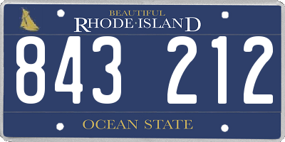 RI license plate 843212