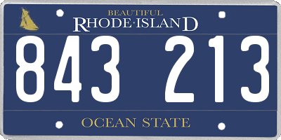 RI license plate 843213