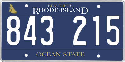 RI license plate 843215
