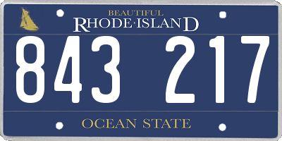 RI license plate 843217