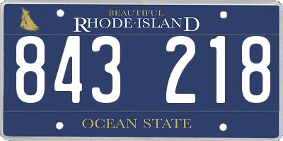 RI license plate 843218