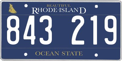 RI license plate 843219
