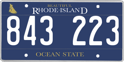 RI license plate 843223