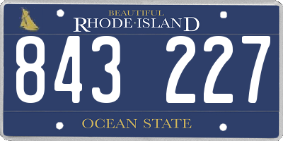 RI license plate 843227