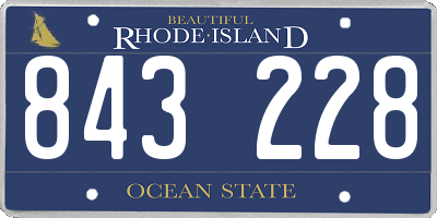 RI license plate 843228