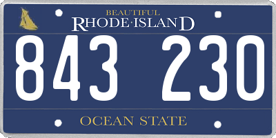 RI license plate 843230