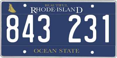 RI license plate 843231