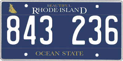 RI license plate 843236