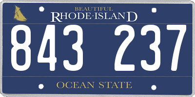 RI license plate 843237