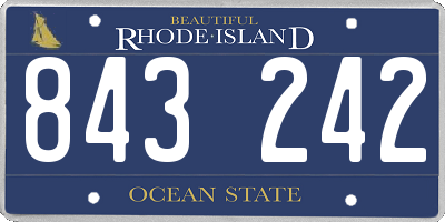 RI license plate 843242