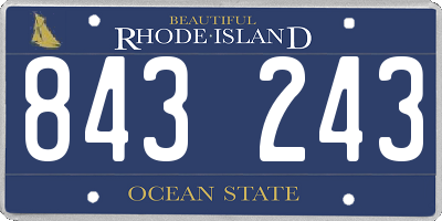 RI license plate 843243