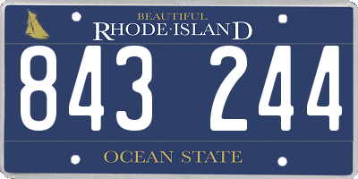 RI license plate 843244