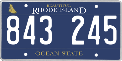 RI license plate 843245