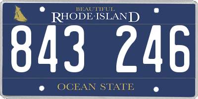 RI license plate 843246
