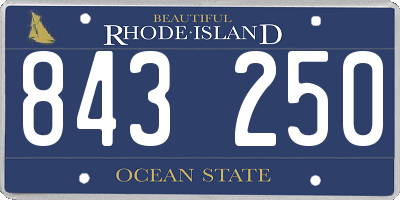 RI license plate 843250