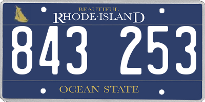 RI license plate 843253
