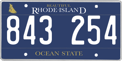 RI license plate 843254