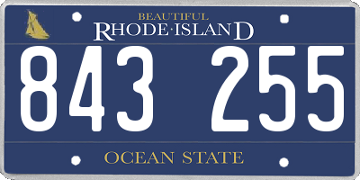 RI license plate 843255