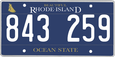 RI license plate 843259