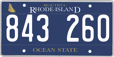 RI license plate 843260