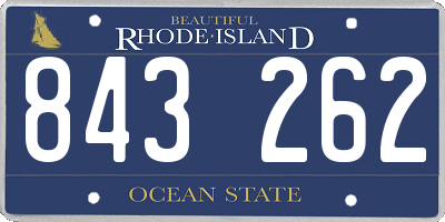 RI license plate 843262