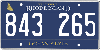 RI license plate 843265