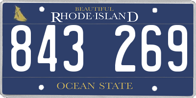 RI license plate 843269