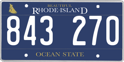 RI license plate 843270