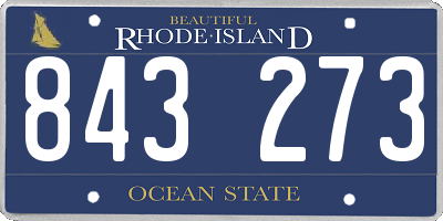 RI license plate 843273