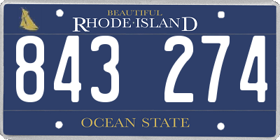 RI license plate 843274