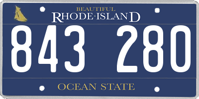 RI license plate 843280