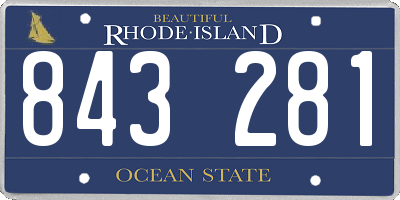 RI license plate 843281