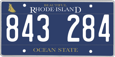 RI license plate 843284