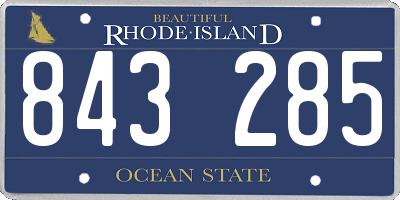 RI license plate 843285