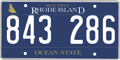 RI license plate 843286