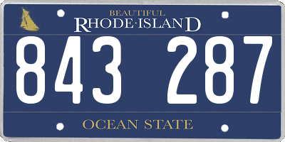 RI license plate 843287