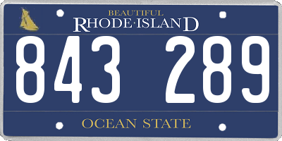 RI license plate 843289