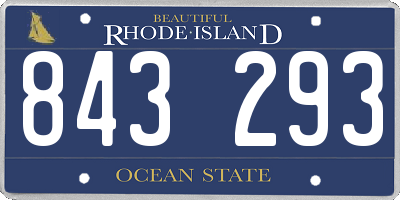 RI license plate 843293