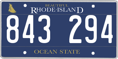 RI license plate 843294