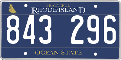 RI license plate 843296