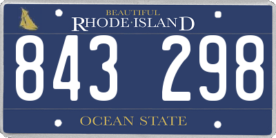 RI license plate 843298
