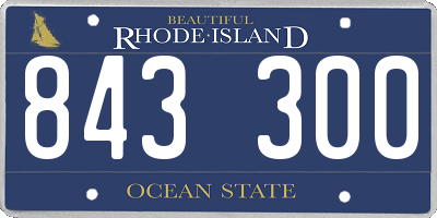 RI license plate 843300