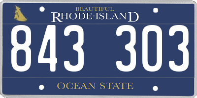 RI license plate 843303