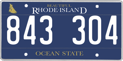 RI license plate 843304